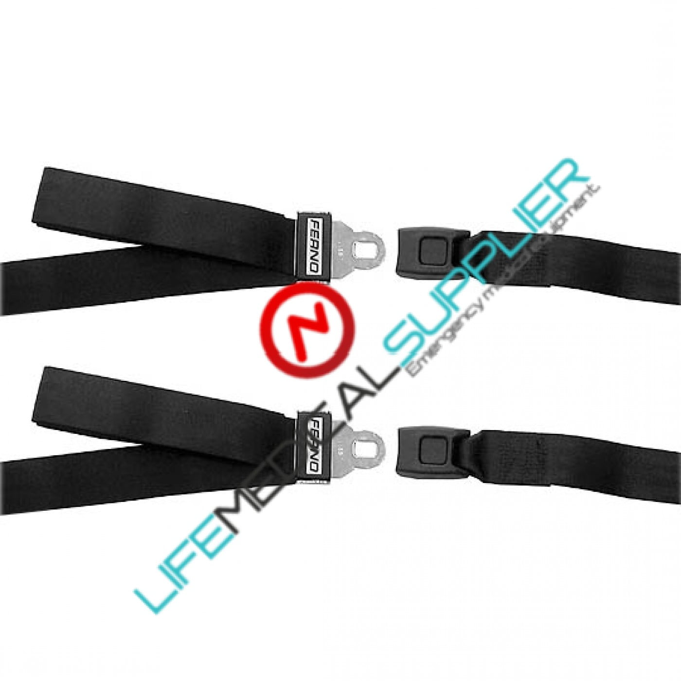 Backboard nylon straps plastic side release w/looplok ends, 2 PC, 7